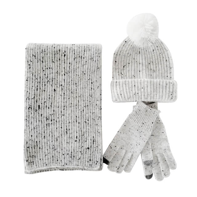 gender-neutral Knitted Hat, Scarf, and Glove Set - 01